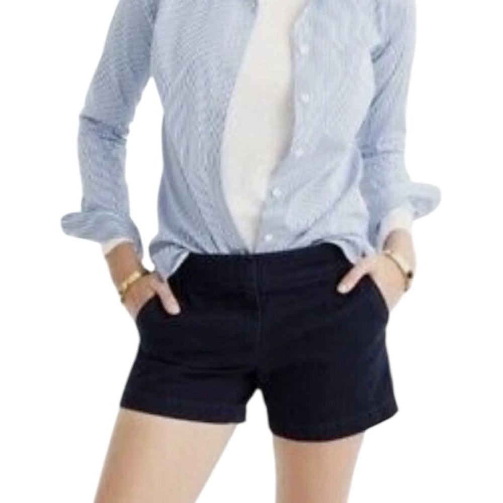 A.N.A Navy Blue Cotton Twill Shorts